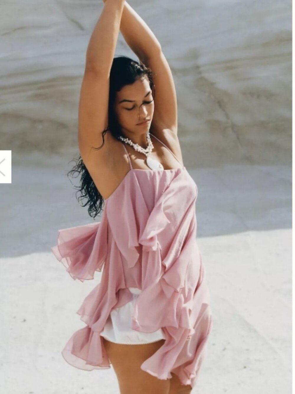 NWT By Anthropologie Tiered Floaty Pink Mini Dress